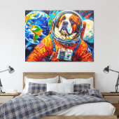 宇宙の犬 - セントバーナード 7 キャンバスプリント (インサイチュ (寝室))