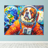 宇宙の犬 - セントバーナード 7 キャンバスプリント (インサイチュ (ウッドフロア))