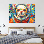 宇宙の犬-チワワ3 キャンバスプリント (インサイチュ (寝室))