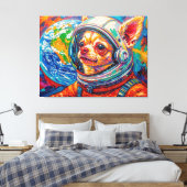 宇宙の犬-チワワ6 キャンバスプリント (インサイチュ (寝室))