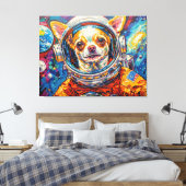 宇宙の犬-チワワ8 キャンバスプリント (インサイチュ (寝室))