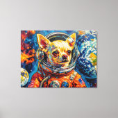 宇宙の犬-チワワ キャンバスプリント (正面)
