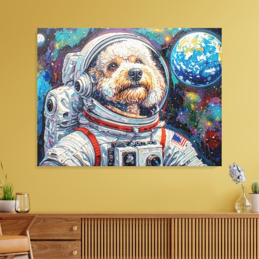 宇宙の犬 - プードル21 キャンバスプリント (インサイチュ (リビング))