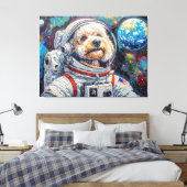 宇宙の犬 - プードル21 キャンバスプリント (インサイチュ (寝室))