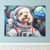 宇宙の犬 - プードル21 キャンバスプリント (インサイチュ (ウッドフロア))