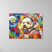 宇宙の犬 - プードル2 キャンバスプリント (正面)