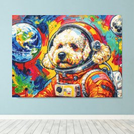 宇宙の犬 - プードル2 キャンバスプリント