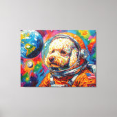 宇宙の犬 - プードル キャンバスプリント (正面)