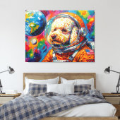 宇宙の犬 - プードル キャンバスプリント (インサイチュ (寝室))