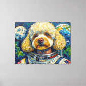 宇宙の犬 - プードル 16 キャンバスプリント (正面)