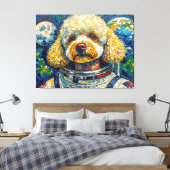 宇宙の犬 - プードル 16 キャンバスプリント (インサイチュ (寝室))