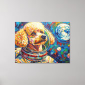 宇宙の犬 - プードル 22 キャンバスプリント (正面)