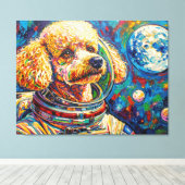 宇宙の犬 - プードル 22 キャンバスプリント (インサイチュ (ウッドフロア))