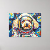 宇宙の犬 - プードル 23 キャンバスプリント (正面)