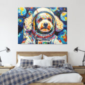 宇宙の犬 - プードル 23 キャンバスプリント (インサイチュ (寝室))