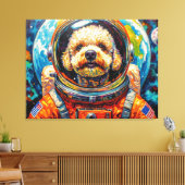 宇宙の犬 - プードル 8 キャンバスプリント (インサイチュ (リビング))