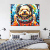 宇宙の犬 - プードル 8 キャンバスプリント (インサイチュ (寝室))