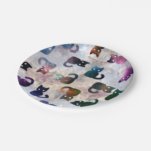 宇宙の猫と可愛い猫  ペーパープレート (アングル)