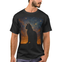 宇宙の猫のシルエット