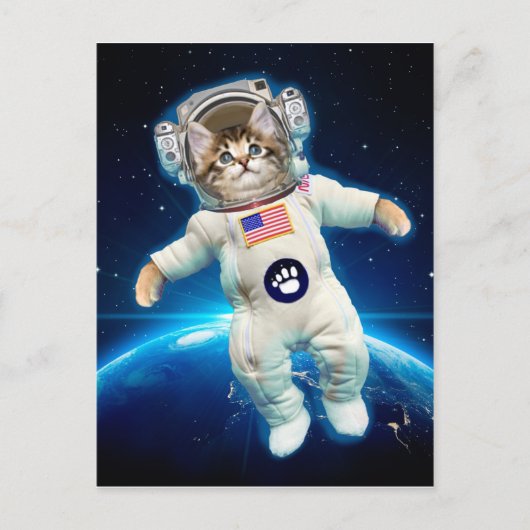 宇宙の猫宇宙飛行士 ポストカード (正面)