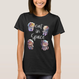宇宙の猫 かわいい宇宙飛行士 猫 Tシャツ