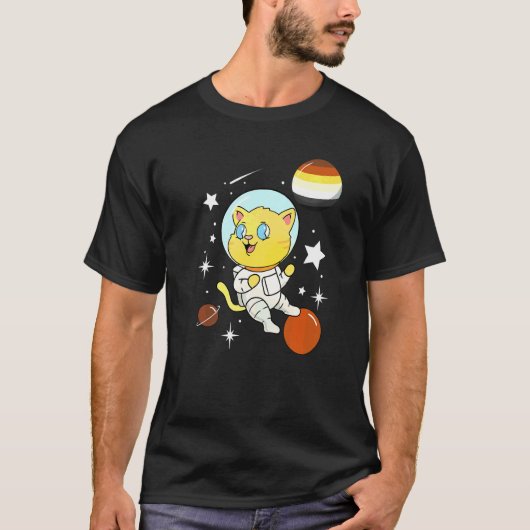 宇宙の猫 ゲイ ベア プライド Tシャツ (正面)