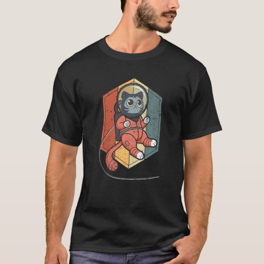 宇宙の猫 スペースキャット ネッカチュー 1 Tシャツ (正面)