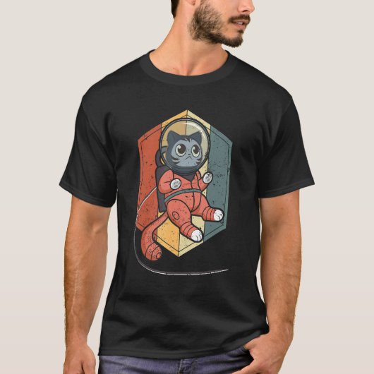 宇宙の猫 スペースキャット ネッカチ 1 Tシャツ (正面)