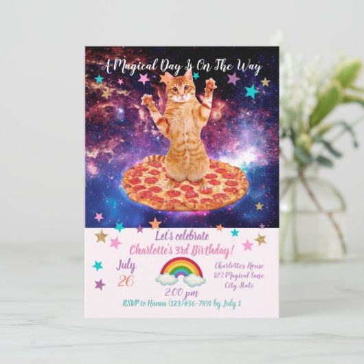 宇宙の猫 ピザ 招待状 (スタンド正面)