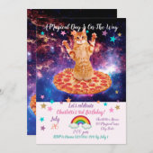 宇宙の猫 ピザ 招待状 (正面/裏面)