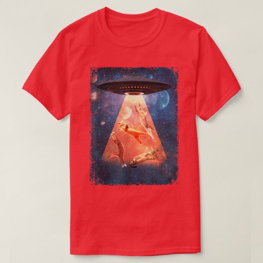 宇宙の猫 – Astral Cosmic UFO おもしろいG Tシャツ (デザイン正面)