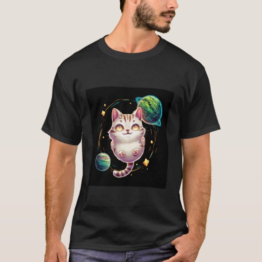 宇宙の猫 Tシャツ (正面)