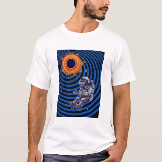 宇宙の猿が飛んでいる Tシャツ (正面)