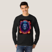 宇宙の獅子座ライオン神 星座 レオ Tシャツ (正面フル)