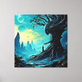 宇宙の生命の木ファンタジー キャンバスプリント (正面)