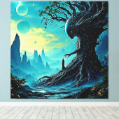 宇宙の生命の木ファンタジー キャンバスプリント (インサイチュ (ウッドフロア))