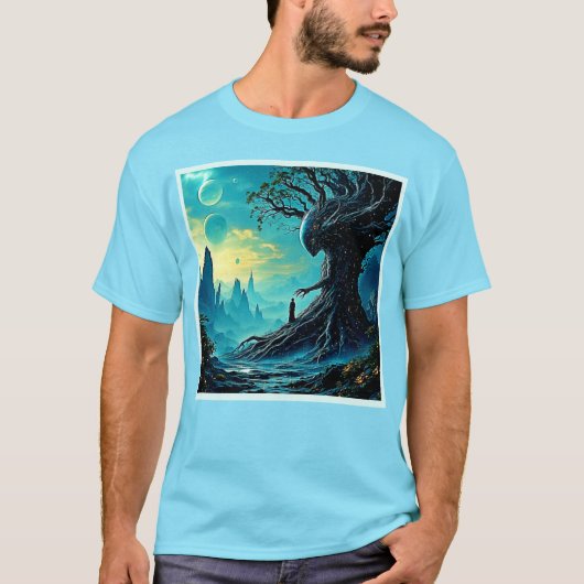 宇宙の生命の木ファンタジー Tシャツ (正面)