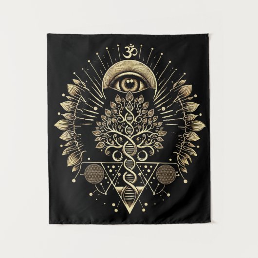 宇宙の生命の木 – DNAと聖幾何学 タペストリー (正面)