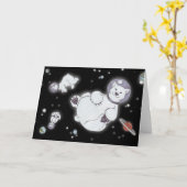 宇宙の白くま! カード (黄色い花)