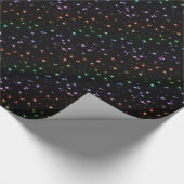 宇宙の白熱［赤熱］光を放つな光沢がある虹の星 ラッピングペーパー (角)