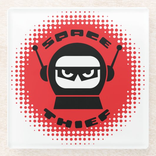 宇宙の盗人のロゴのガラスコースター ガラスコースター (正面)