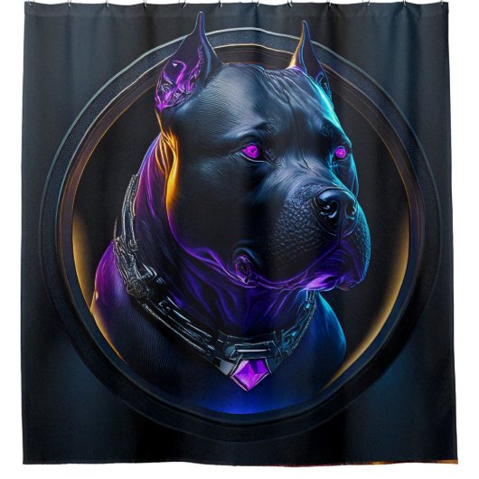 宇宙の目ピットブル04a シャワーカーテン (正面)