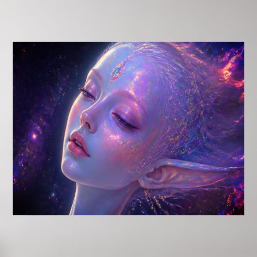 宇宙の眠い若い陸生少女の壁 ポスター (正面)