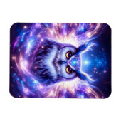 宇宙の神秘的な知恵の天のスピリチュアルなフクロウ マグネット (横)