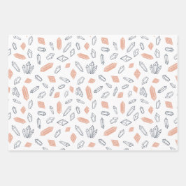 宇宙の神秘的な結晶 ラッピングペーパーシート