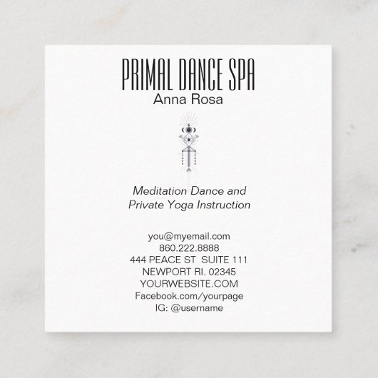 *~*宇宙の神聖な天アステカ界のシャーマン スクエア名刺 (裏面)