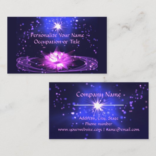宇宙の禅紫水晶蓮花星 名刺 (正面/裏面)
