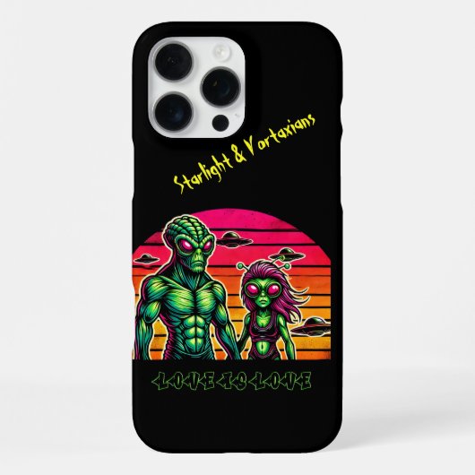 宇宙の空での異星人ロマンス iPhoneケース (裏面)