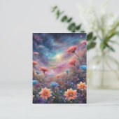 宇宙の空とファンタジー花 シーズンポストカード (スタンド正面)