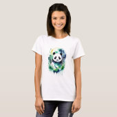 宇宙の竹林のパンダ Tシャツ (正面フル)
